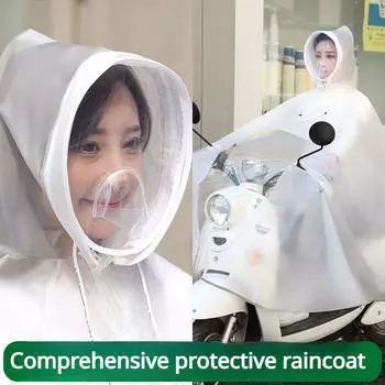 Плащи для электромобилей, мужские и женские увеличенные маски от дождя, защита всего тела от дождя, аккумуляторные велосипедные плащи 2XL белый