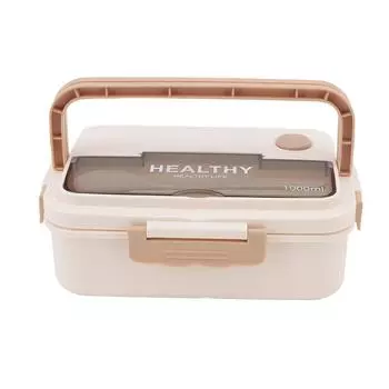 Plastic 3 Compartment Lunch Box 1000ml Microwave Safe Bento Box for Kids Adults Students Office L