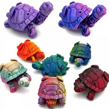 Plastic 3D Printed Turtles Movable Animal Toys Simulated Animal Model Holiday Gifts Style 4