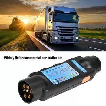 Plastic 7 Pin 12V Car Truck Trailer Plug Socket Tester Trailer Tester Socket Tester Tester синий