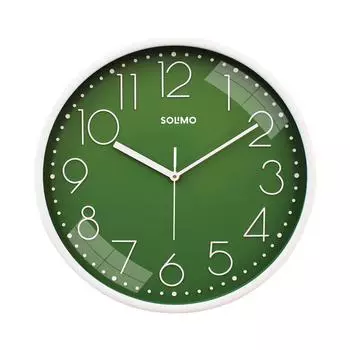 Plastic Analog Wall Clock, Quartz Movement, Silent Sweep, Modern Embossed, Easy-to-Read Time Indicator (30 Cm X 30 Cm, Green)