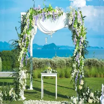 Plastic Artificial Wisteria Flower Vine Hanging Fake Silk Flower Vine Ceremony светло-розовый