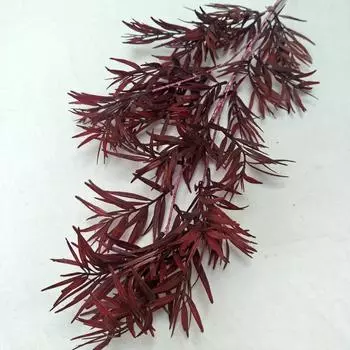 Plastic Bamboo Leaves For Wedding Photography Props And Home Decoration Gift Dark Red