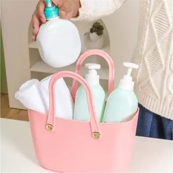 Plastic Bathroom Drain Basket Portable Storage Baskets Outdoor Picnic Wedding Flower Basket Big Capacity Laundry Storage Cases оранжевый
