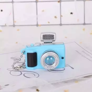 Plastic Camera Car Key Ring With Sound Mini Camera Toy Led Keychains Female Lady Girl