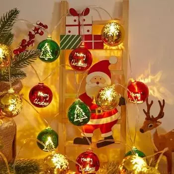 Plastic Christmas Ball Star LED Light String Decorative Twinkle Star String Light Christmas 3m-Star