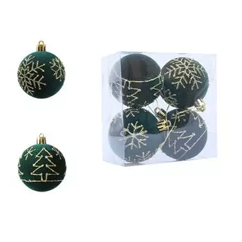 Plastic Christmas Decoative Balls Flocking Christmas Snowflake Hanging Balls Christmas Party