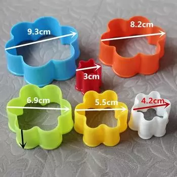 Plastic Cookie Cutters Set Christmas Cookie Cutter Mold Flower Star Heart Round Square Snow Man Biscuit Mould