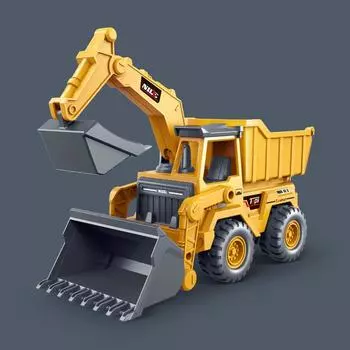 Plastic Durable Inertia Excavator Children Toy With Simulated Functionality
