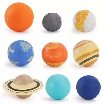Plastic Earth Mars Simulation The Solar System Planet System Model Figures Cosmic Planet System 9pcs with opp bag