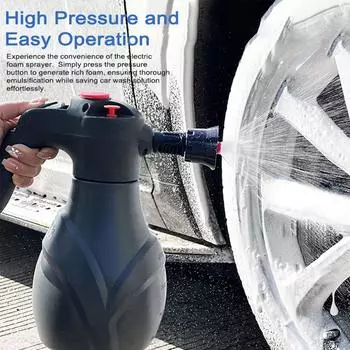 Plastic Electric Foam Sprayer Wireless Car Washing Tool Capacity Type-C Battery Glass Large Kitchen Cable 1300mAh Cleaning K3G4