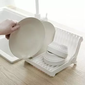 Plastic Foldable Dish Rack White Foldable Dish Drying Rack Sink Dish frame Kitchen белый