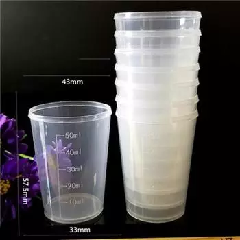 Plastic Measuring 50ml Cup Transparent Clear Liquid Kitchen Tool Without Handle