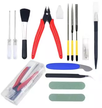Plastic model tools set for introductory tool thin blade storage box design plastic model craft tools 14-piece beginners, set, nippers, included,