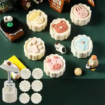 Пластиковая форма 50 г, мультяшные штампы, форма для печенья, инструмент для выпечки своими руками на праздник середины осени