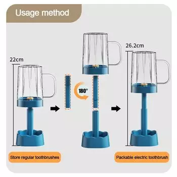 Plastic Mouthwash Cup Large Capacity Smooth Tooth Brush Storage Box Oral Care Bathroom Toothbrush Holder Hiking Camping supplies синий