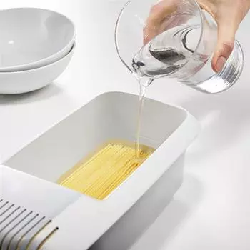 Plastic Pasta Box Kitchen Cooking Noodle Dual-use Plastic Storage Box Filter Box For Kitchen Microwave Pasta Vegetable Drain Box белый