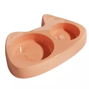 Plastic Pet Feeding Double Bowls Stainless Steel Pet Food Basin Dog Feeder Dispenser Puppy Style 3