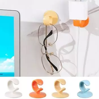 Plastic Plug Hook Wall Adhesive Cord Storage Rack Practical Wall Storage Hook for Home синий
