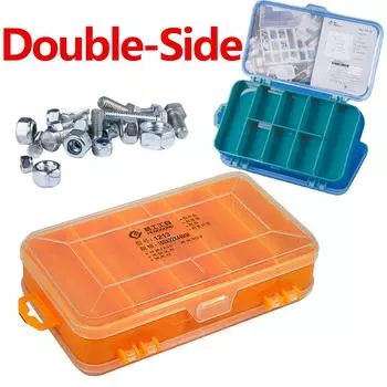 Plastic Portable Parts Box Screw Storage Box Metal Parts Hardware Tool Double-Side Hardware Organizer Box for Nuts Bolts Screws жёлтый