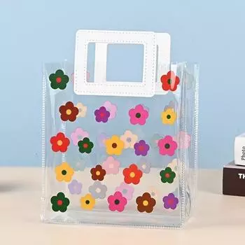Plastic PVC Handbag Transparent Birthday Gift Bag Portable Tote Bag