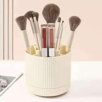 Plastic Rotatable Pen Holder Anti-slip Makeup Storage Box Simple Pencil Storage Box Office серый