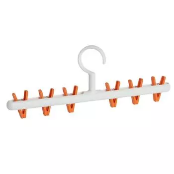 Plastic Sock Clips Drying Rack 6 Clips Prevent Tangle 360 Degree Rotatable Multifunctional Laundry
