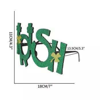 Plastic Stylish Green Glasses With Shamrock And Hat For St Patricks Festivities Day Short Letters Glasses