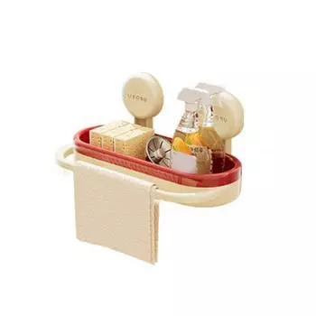 Plastic Suction Cup Sink Drain Rack Wall-Mounted Rag Rack Multifunctional Sink Sponge Rack Brush