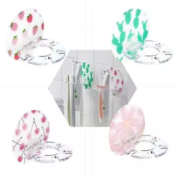 Plastic Toothbrush Holder Shaver Tooth Brush Dispenser Punch-free Organizer Bathroom Accessories Toothpaste Storage Rack вишня
