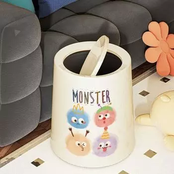 Plastic Trash Can Creative Paper Basket Dustbin Waste Bin Toilet S-Style 3