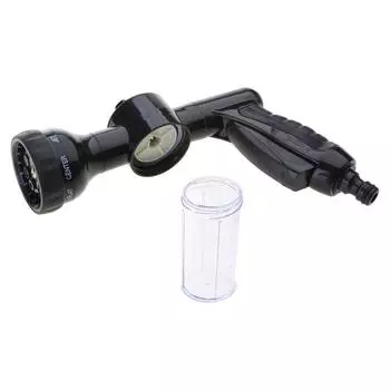 Пластиковая насадка для шланга для полива, прочная насадка для садового шланга высокого давления, несколько режимов распыления с дозатором мыла чёрный