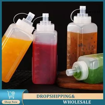 Пластиковая бутылка для приправы для кухни, меда, заправки для салата, джема, 800/1000 мл, кухонные принадлежности, бутылка для соуса, пылезащитная White