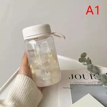 Пластиковая бутылка для воды 450 мл, герметичная портативная чашка для воды, простая бутылка для студентов, чашка для кофе и чая с заварником для чая, летняя посуда для питья