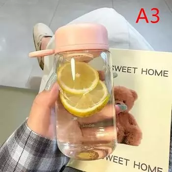 Пластиковая бутылка для воды 450 мл, герметичная портативная чашка для воды, простая бутылка для студентов, чашка для кофе и чая с заварником для чая, летняя посуда для питья