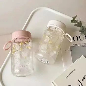 Пластиковая бутылка для воды 450 мл, герметичная портативная чашка для воды, простая бутылка для студентов, чашка для кофе и чая с заварником для чая, летняя посуда для питья A2