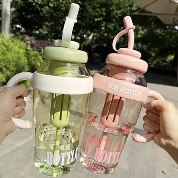 Пластиковая бутылка для воды большой емкости 1300 мл, симпатичная портативная детская пластиковая чашка, герметичная с трубочкой, спортивная летняя чашка для воды