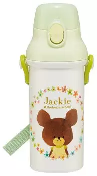 Пластиковая бутылка для воды Skate 480 мл, одно нажатие, антибактериальная, для детей, легкая, антибактериальная, сделано в Японии, для школьниц с медведем PSB5SANAG
