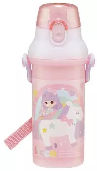 Пластиковая бутылка для воды Skater 480 мл, одно нажатие, антибактериальная, для детей, легкая, антибактериальная обработка, сделано в Японии, для 23 девочек PSB5SANAG