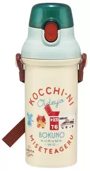 Пластиковая бутылка для воды Skater 480 мл, одно нажатие, антибактериальная, для детей, легкая, антибактериальная обработка, сделано в Японии, Tomica и Tom