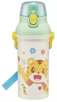 Пластиковая бутылка для воды Skater 480 мл, одно нажатие, антибактериальная, для детей, легкая, антибактериальная обработка, сделано в Японии, Shimajiro 23, для мальчиков и девочек