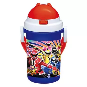 Пластиковая бутылка Komori Resin Bustaro Sentai Don Brothers с трубочкой 400 мл 379625 Красный/Синий