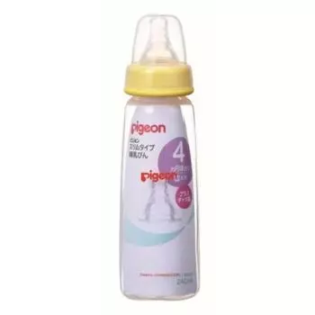 Пластиковая бутылочка для кормления Pigeon slim type 240 мл, набор из 3 предметов (4902508003650)