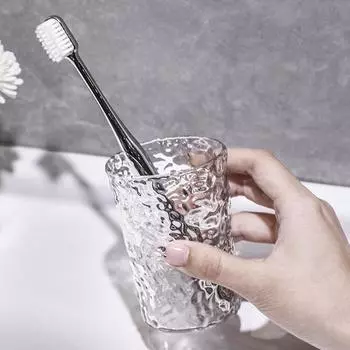 Пластиковая чашка для полоскания рта и зубной щетки с ручкой, стаканы для домашней ванной комнаты, портативная кружка, прозрачный держатель для зубной щетки чистый