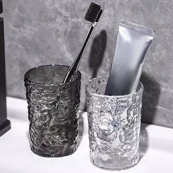 Пластиковая чашка для полоскания рта и зубной щетки с ручкой, стаканы для домашней ванной комнаты, портативная кружка, прозрачный держатель для зубной щетки 1