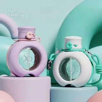 Пластиковая чашка для воды для детей, большая емкость, предохранительный замок, герметичная бутылка для воды, портативный рюкзак, чашки для воды