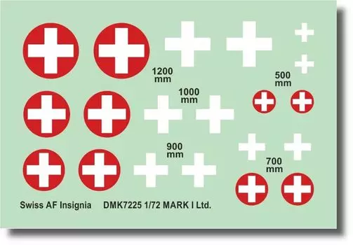 Пластиковая декаль для модели Mark 1 Swiss National Mark MKMDMK7225 1/72