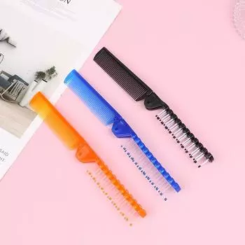 Пластиковая дорожная расческа Портативная складная расческа Антистатическая расческа Шпилька Инструмент для укладки волос синий