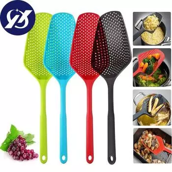 Пластиковая дренажная лопатка, полипропиленовая пластиковая лопата для льда, дуршлаг, фильтр-лопатка, дренажная ложка, кухонные принадлежности красный