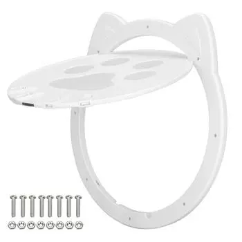 Пластиковая дверь для кошек, контролируемый доступ, 4 режима, предотвращение столкновений, магнитная комнатная дверь для кошек для домашних животных чёрный